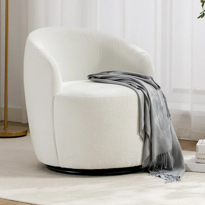 Small Swivel Accent Chair Comfy Round 360 Chenille Swivel Chair for Living Room Modern Round Accent Arm Chairs