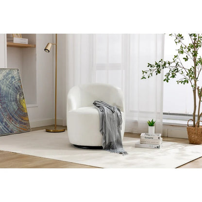 Small Swivel Accent Chair Comfy Round 360 Chenille Swivel Chair for Living Room Modern Round Accent Arm Chairs