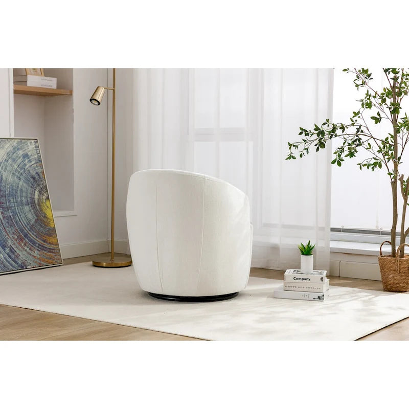 Small Swivel Accent Chair Comfy Round 360 Chenille Swivel Chair for Living Room Modern Round Accent Arm Chairs