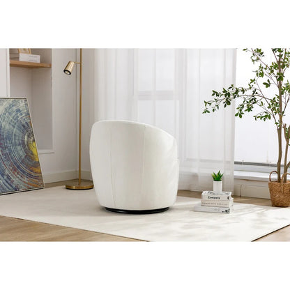 Small Swivel Accent Chair Comfy Round 360 Chenille Swivel Chair for Living Room Modern Round Accent Arm Chairs