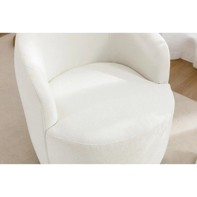 Small Swivel Accent Chair Comfy Round 360 Chenille Swivel Chair for Living Room Modern Round Accent Arm Chairs
