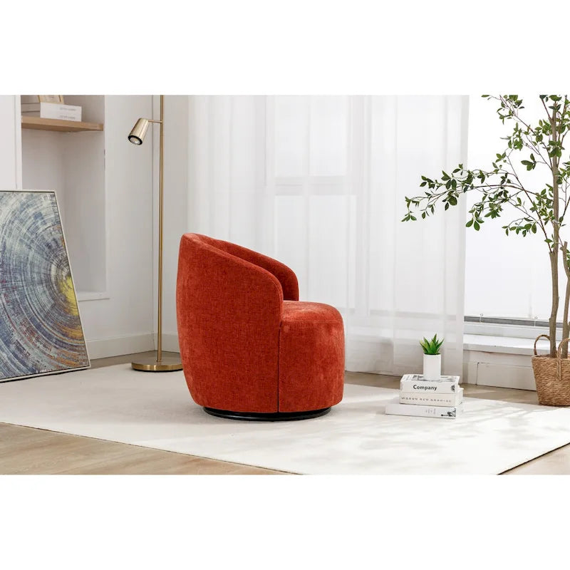 Small Swivel Accent Chair Comfy Round 360 Chenille Swivel Chair for Living Room Modern Round Accent Arm Chairs