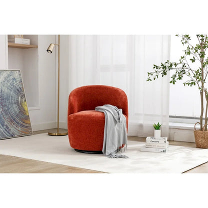 Small Swivel Accent Chair Comfy Round 360 Chenille Swivel Chair for Living Room Modern Round Accent Arm Chairs