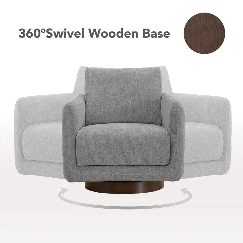 Rebecca Swivel Accent Chair Armchair with Back Cushion