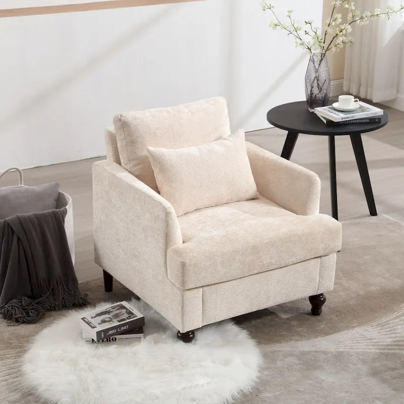 Wooden Frame Armchair, Modern Accent Chair Lounge Chair