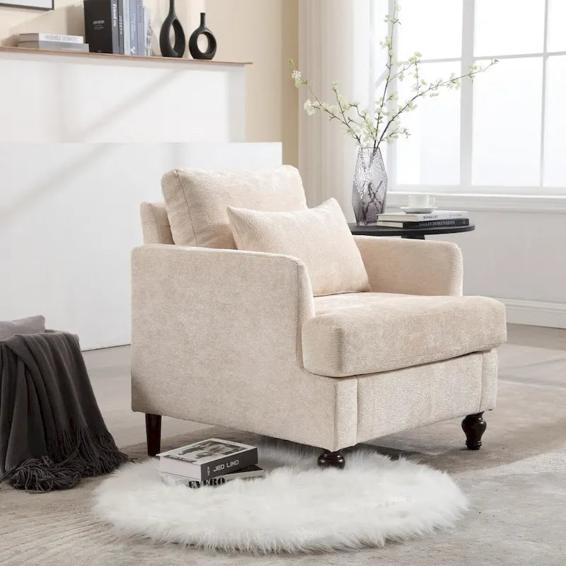 Wooden Frame Armchair, Modern Accent Chair Lounge Chair