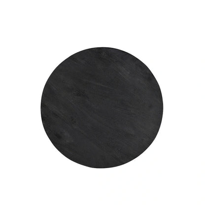 Timbergirl Black mango wood coffee table with gold drum base - 32