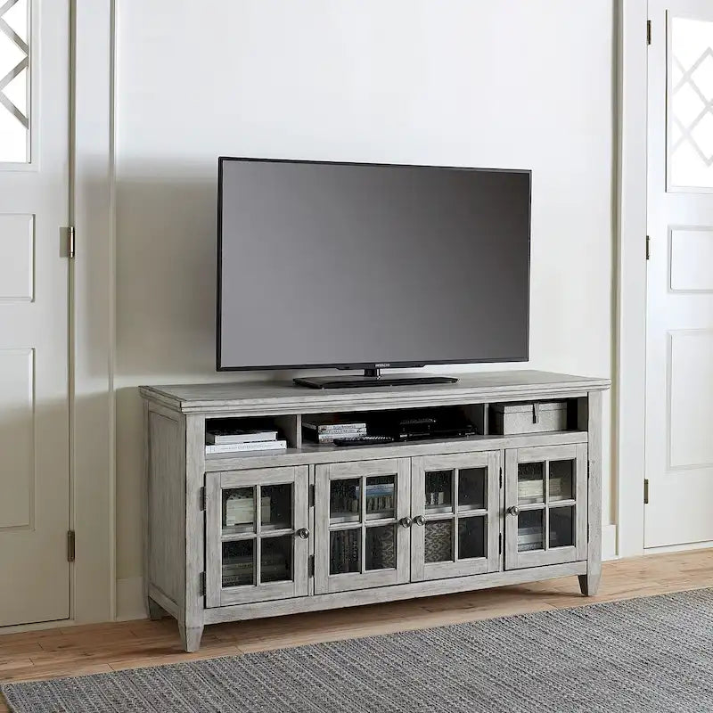 Heartland Antique White Tobacco Entertainment TV Stand