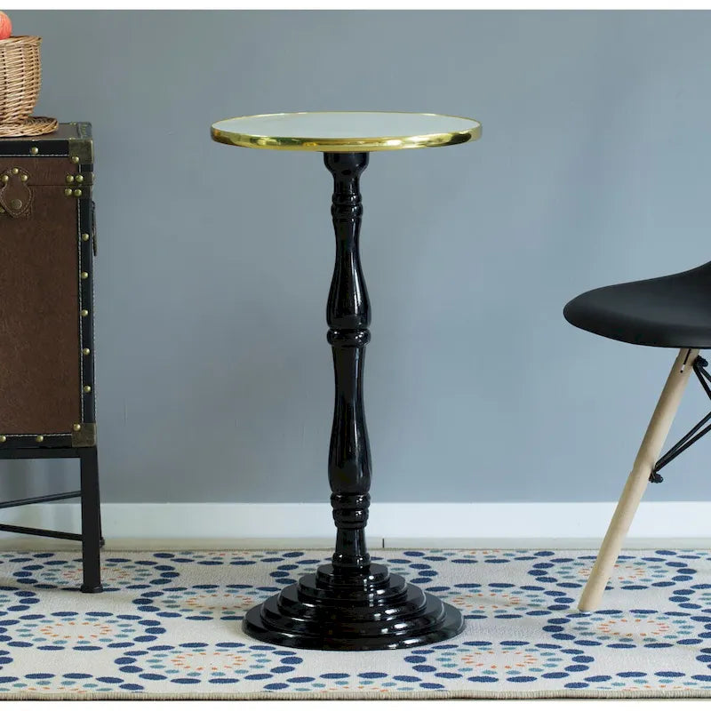 Round Wooden Side Table, Living Room Accent Pedestal End Table - Modern Furniture, Decorative Stand, Small Space Solution
