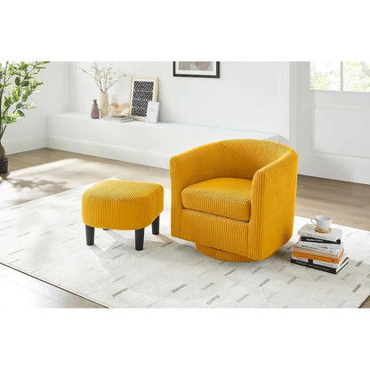 Swivel Accent Single Sofa Chair with Ottoman