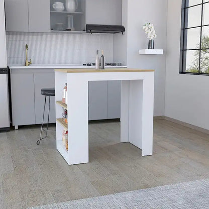 Kitchen Island with 3-Side Shelves,Kitchen Storage Cabinet for Dining Room