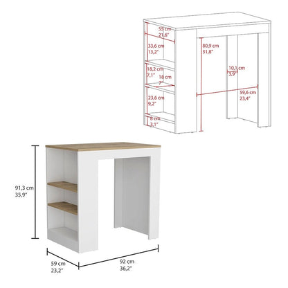 Kitchen Island with 3-Side Shelves,Kitchen Storage Cabinet for Dining Room