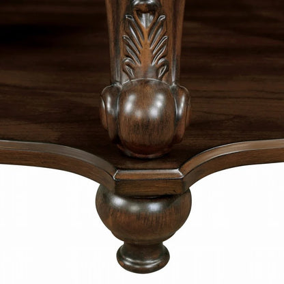22 Inch Round End Table with Shelf