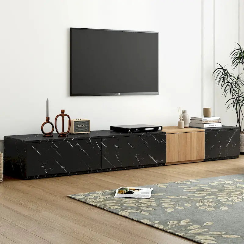 TV Stand for TVs up to 88, Modern Free-Combination Entertainment Center with 4 Storage Drawers