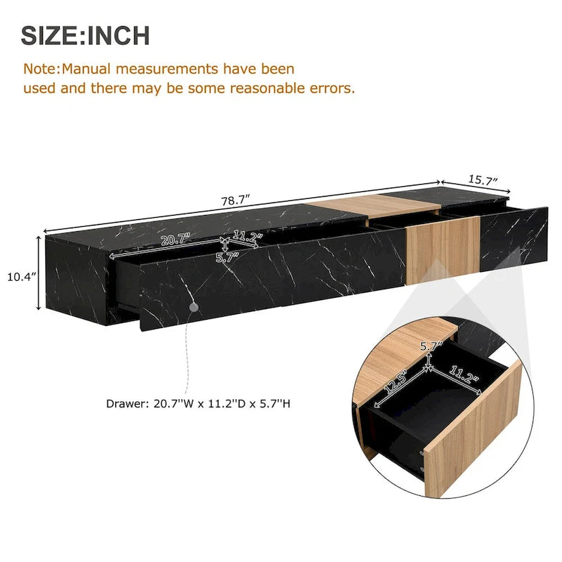 TV Stand for TVs up to 88, Modern Free-Combination Entertainment Center with 4 Storage Drawers