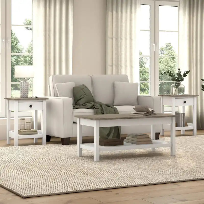 Bush Furniture Mayfield 60W TV Stand with Doors and Shelves.