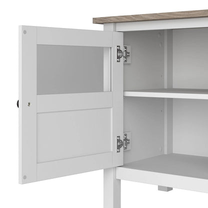 Bush Furniture Mayfield 60W TV Stand with Doors and Shelves.