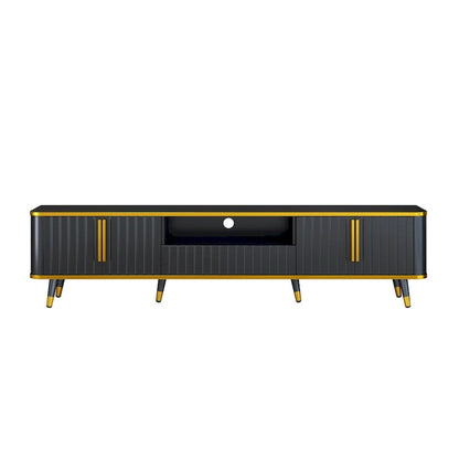 TV Stand with Open Storage Shelf for TVs Up to 85,with Cabinets and Drawers, Practical Media Console with Unique Legs