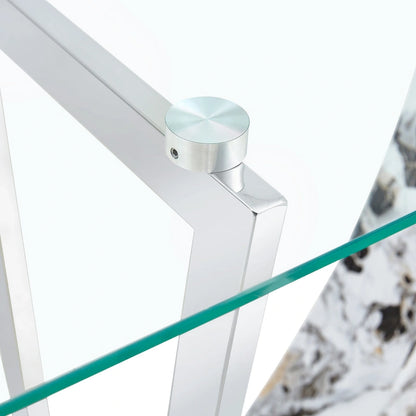 Modern and simple rectangular glass console table