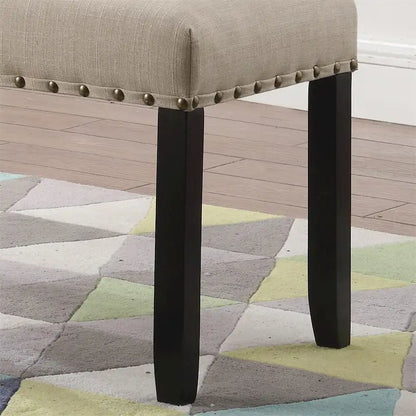 Fabric Dining Bench with Nailhead Trim and Wood Frame