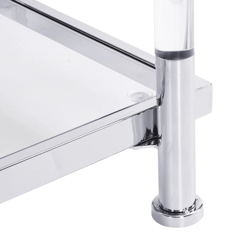 43.31 Chrome Glass Sofa Table, Acrylic Side Table, Console Table for Living Room& Bedroom