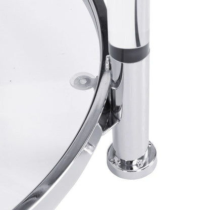 Grondin Modern Contemporary 2-Tier Tempered Glass Top End Table Side Table with Steel and Acrylic Frame