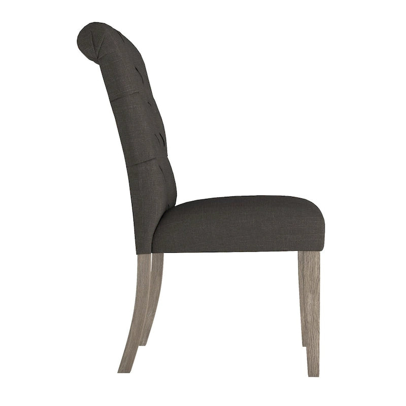 Benchwright Linen Tufted Dining Chair with Grey Finish Legs (Set of 2) by iNSPIRE Q Artisan