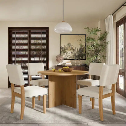 Modern 5-Piece Round Dining Table Set