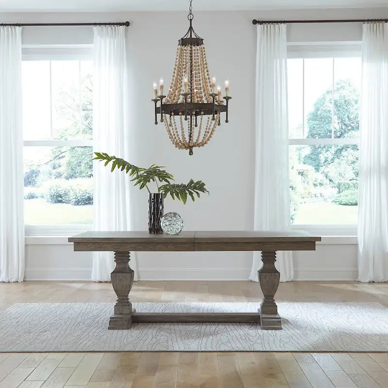 Westfield Havana Brown Optional 7 Piece Trestle Table Set