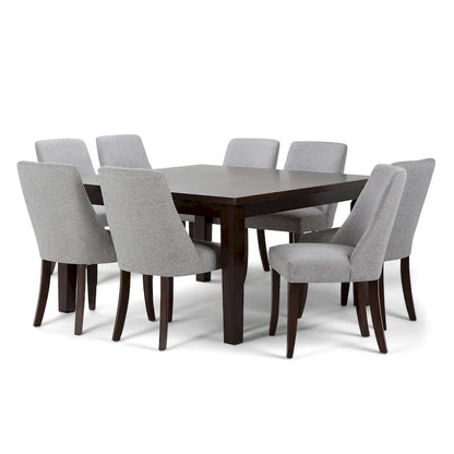 WYNDENHALL Haley Contemporary 9 Pc Dining Set with 8 Upholstered Dining Chairs and 54 inch Wide Table