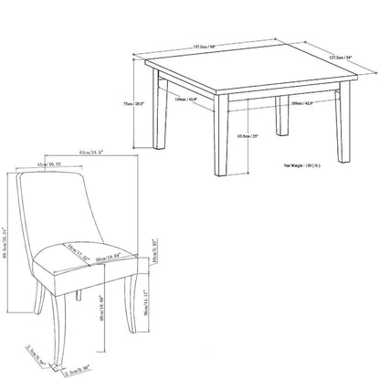 WYNDENHALL Haley Contemporary 9 Pc Dining Set with 8 Upholstered Dining Chairs and 54 inch Wide Table