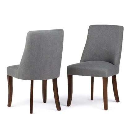 WYNDENHALL Haley Contemporary 9 Pc Dining Set with 8 Upholstered Dining Chairs and 54 inch Wide Table
