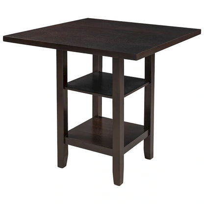 5 Piece Counter Height Square Dining Table Set with 4 Chairs
