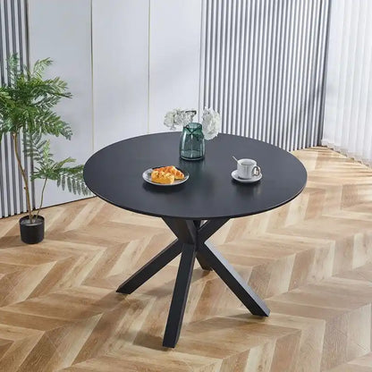 Grondin Mid-Century Modern Round Dininig Table with MDF Top and Pedestal Base, 42.1 End Table Leisure Table