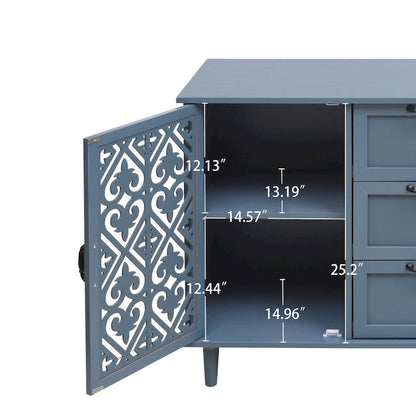 2 Door 3 Drawer Cabinet, American Furniture, Suitable for Bedroom, Living Room, Study