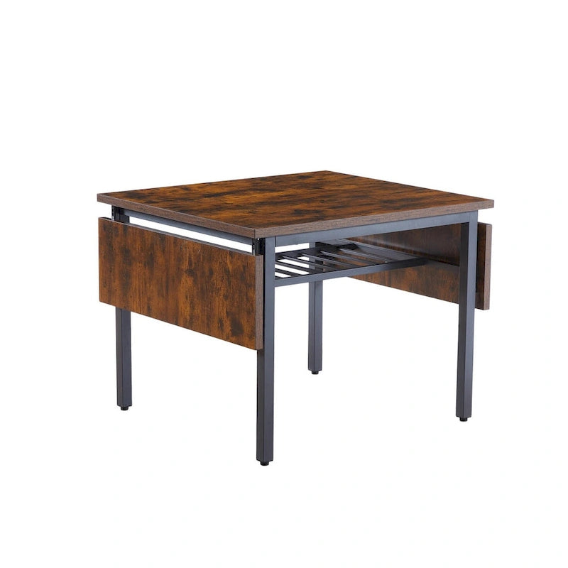 Industrial Folding Dining Table with Steel Frame