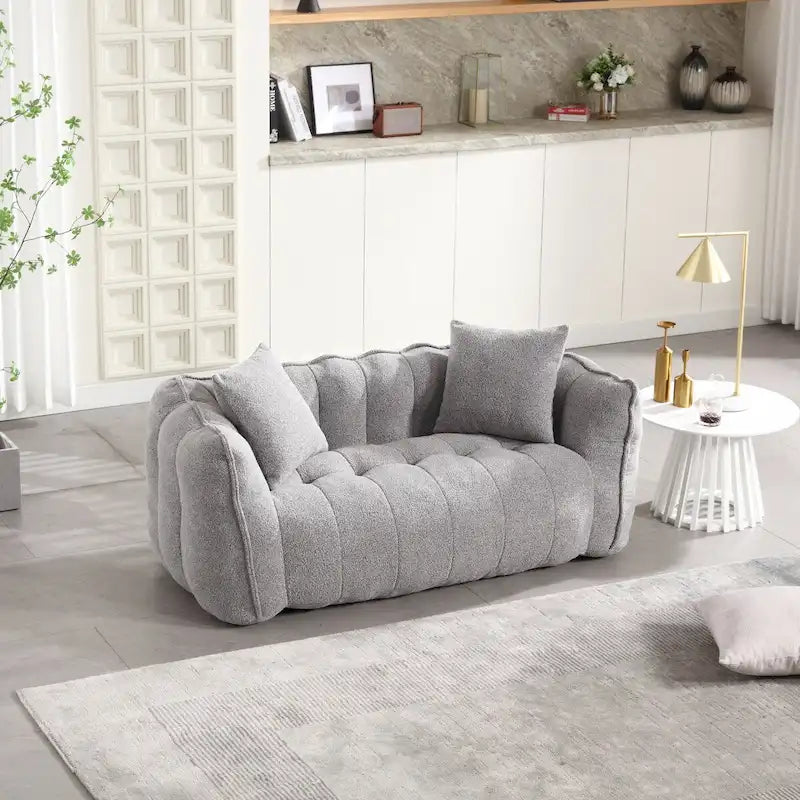 Roomfitters Soft Beanbag Chair with High Resilience Foam Core  Comfortable Square Recliner Sofa for Gaming, Watching TV