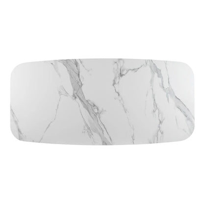 Somette Kenny Modern Marbleized Sintered Stone Dining Set