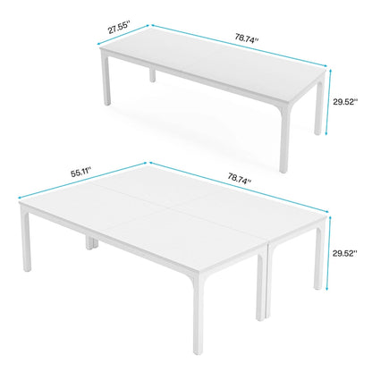 6.5FT Conference Meeting Seminar Business Table Set for 8-12 Person (Set of 2)