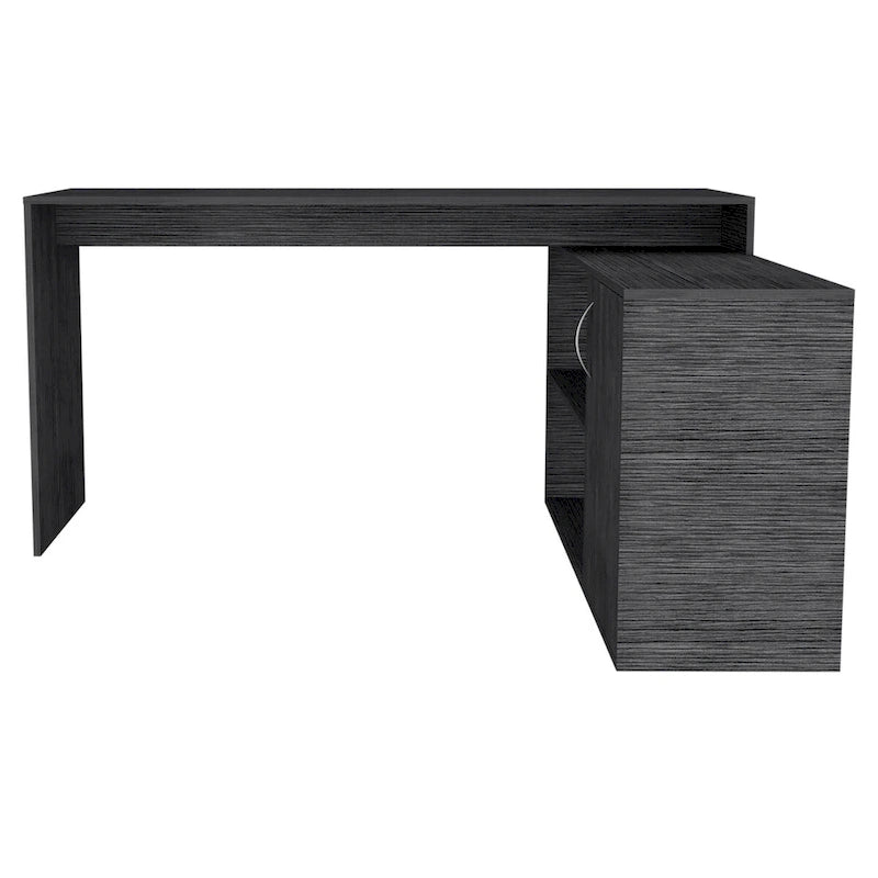 Lyncliff 1-Drawer 2-Shelf L-Shaped Office Desk Smokey OakHigh quality and durable