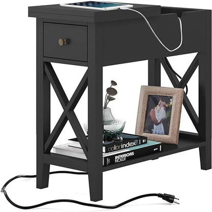 End Table with Flip Top and Charging Station