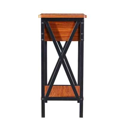 Ledel Flip Top End Table Side Table with Storage Shelf