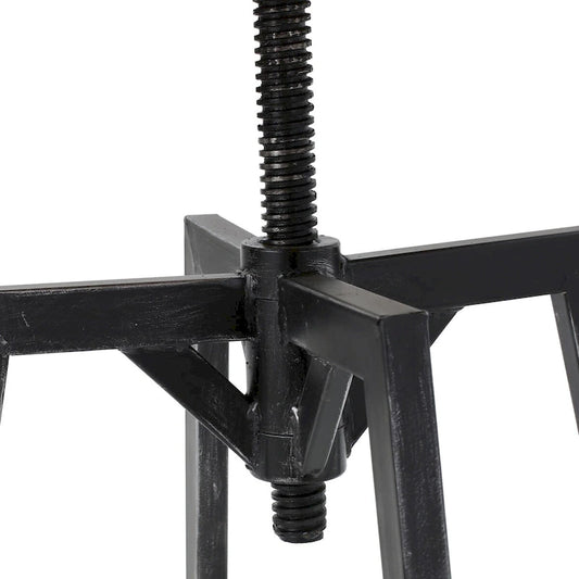 Metal barstool with wooden seat