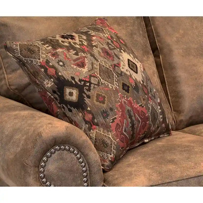 Rancho 2-pc. Rustic Brown Buckskin Sofa and Loveseat Set