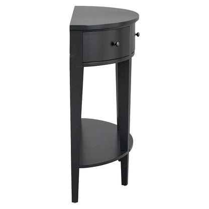 Modern Curved Console Table Sofa Table,3 drawers,1 Shelf,Black