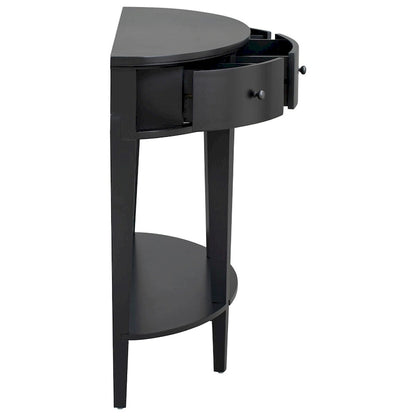 Modern Curved Console Table Sofa Table,3 drawers,1 Shelf,Black