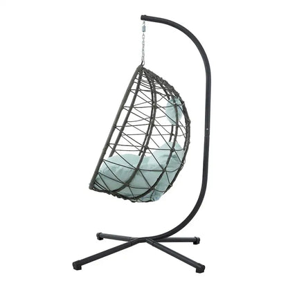 Indoor Outdoor Wicker Hanging Egg Chair with Stand