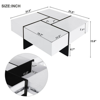 Unique Design Coffee Table with Extendable Sliding Tabletop