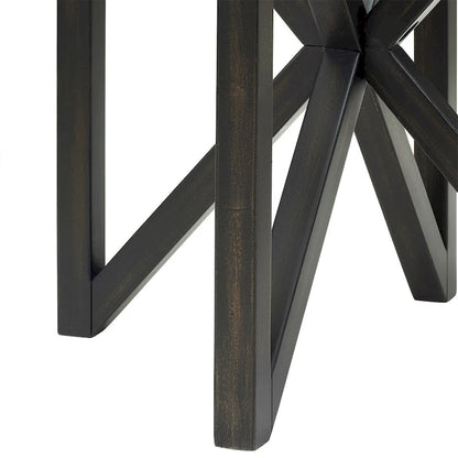 Tempered Glass Coffee Table Solid Wood Base Round Transparent Glass Top