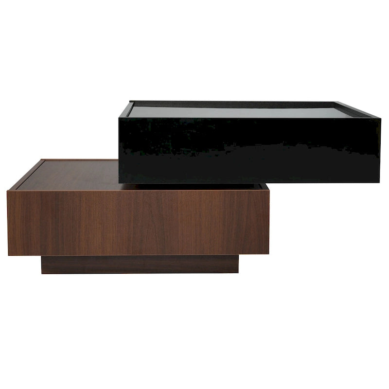 Rotating Coffee Table with 2 Drawers